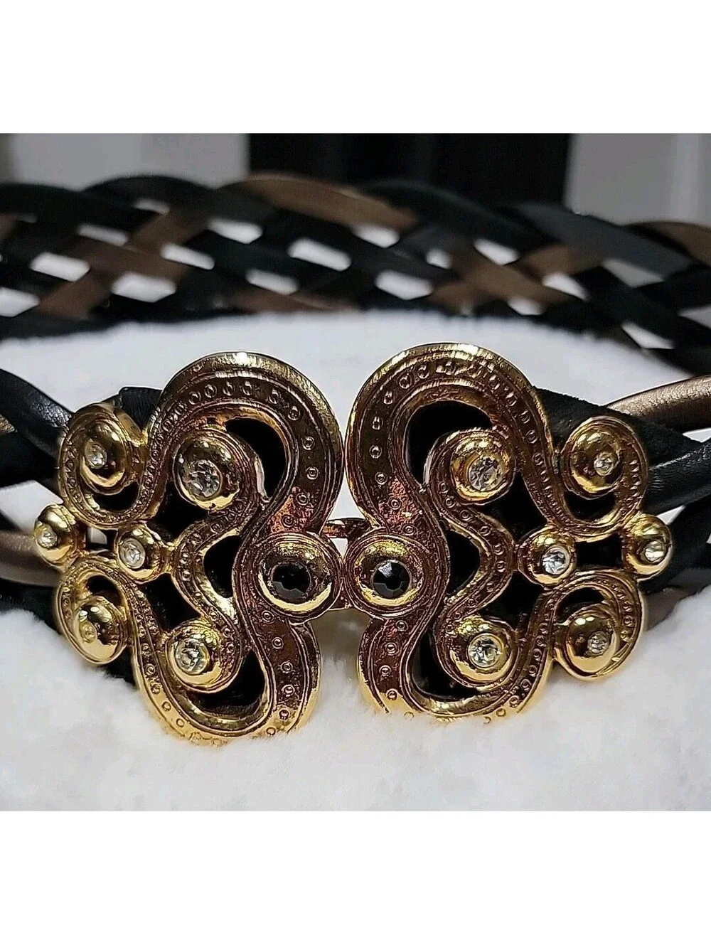 EMANUEL UNGARO – PARALLEL PARIS Vintage Multi-Texture Braided Leather Belt · 30